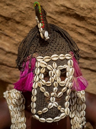Dogon man wearing a Yagule Mask